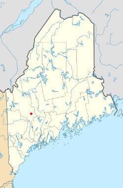 Map of Maine highlighting Farmington