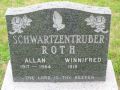 Headstone Allan Schwartzentruber 1917-1984 & Winnifred Roth 1918-1910