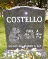 Headstone Paul A. Costello 10 Jan 1954-05 Jul 2011