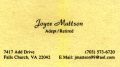 Joyce Mattson business card